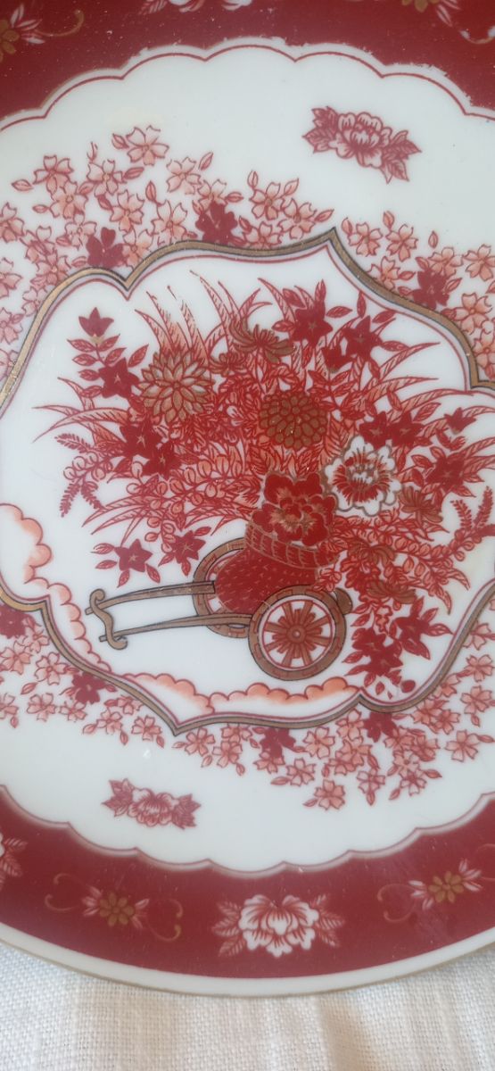 Plato decorativo antiguo Tsuji _Oro 24k