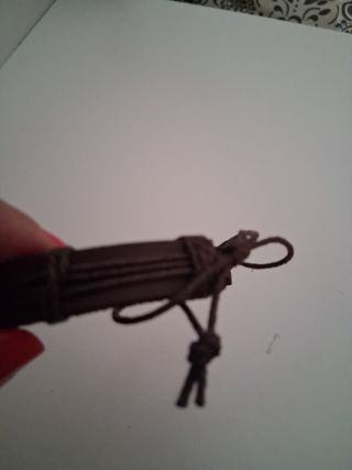 Pulsera cuero marrón moto unisex