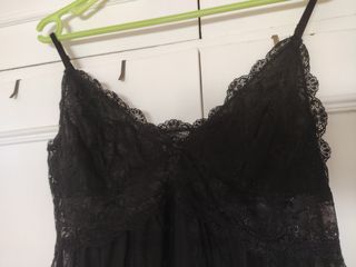 Camisón negro encaje - corto