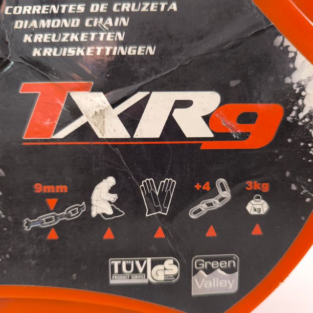 Cadenas de coche para nieve TXR9 N° 90 9mm NUEVAS