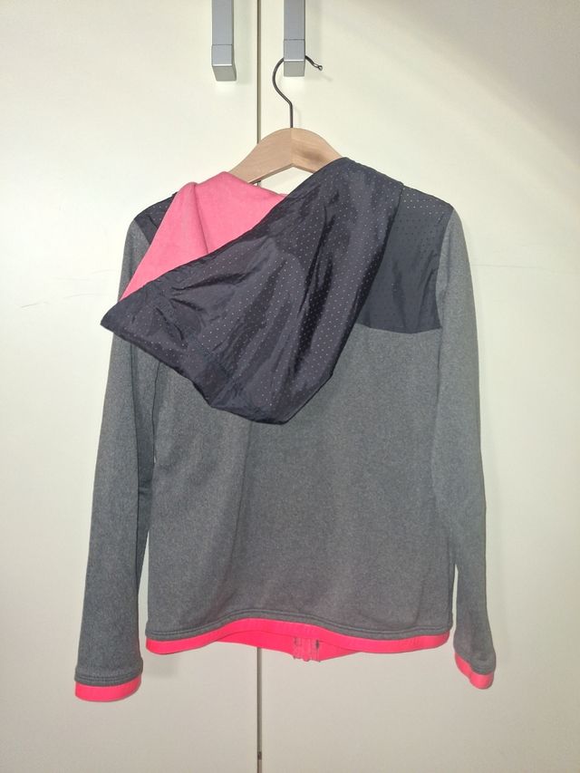 Moletom menina Decathlon cinza-rosa