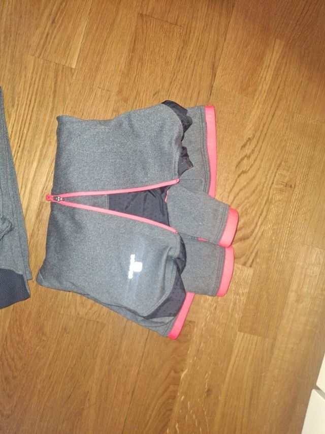 Chándal niña Decathlon gris-rosa