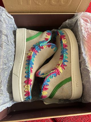 Botines Mou Piel Beige Multicolor