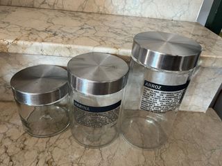 3 Botti di cristallo da cucina - acciaio