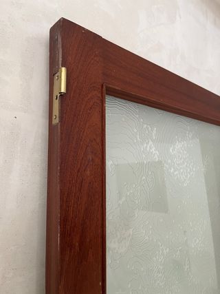 Puerta vidriera doble madera maciza
