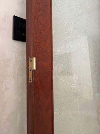 Puerta vidriera doble madera maciza