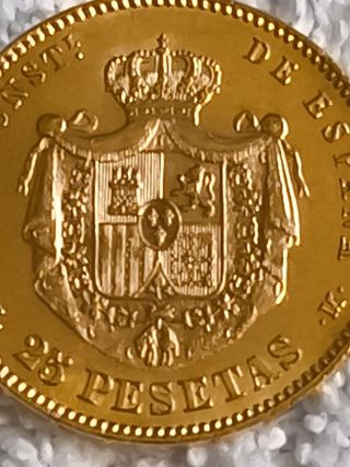 MONEDA 25 PESETAS ORO ALFONSO XII 1878