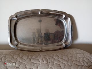 Vassoio metallo argentato vintage