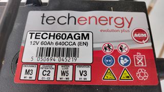 Batería Coche Techenergy 60Ah AGM Seminueva