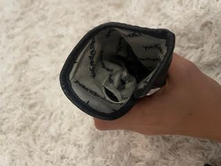 Guanti Yves Saint Laurent YSL, pelle nera e seta