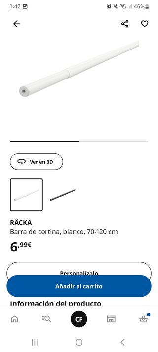 Cortinas ROSENMANDEL + Barra RACKA Ikea