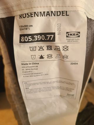 Cortinas ROSENMANDEL + Barra RACKA Ikea