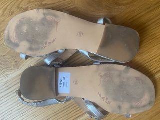 Sandalias Plata Serpiente Talla 38