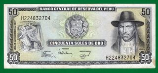 Set de 6 Billetes de Perú Soles de Oro UNC/XF
