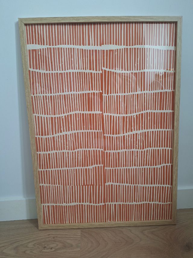 Cuadro abstracto naranja y beige