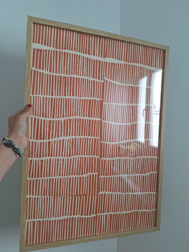 Cuadro abstracto naranja y beige