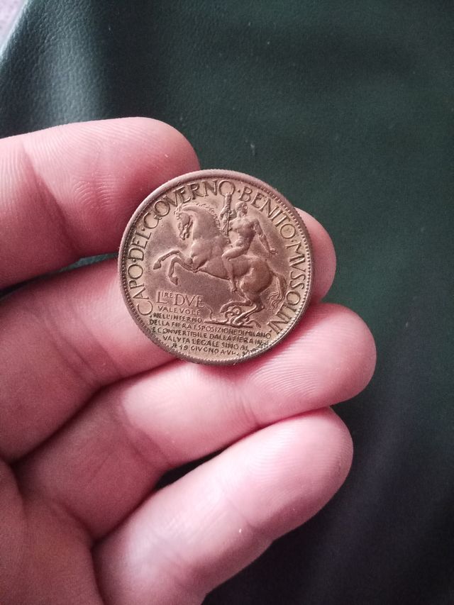 2 Lire 1928 Mussolini Italia