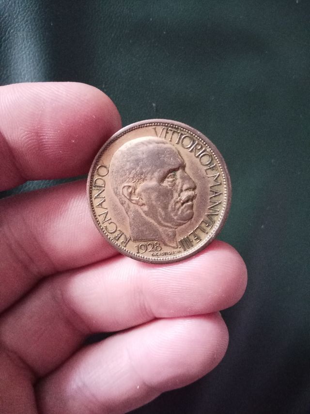 2 Lire 1928 Mussolini Italia
