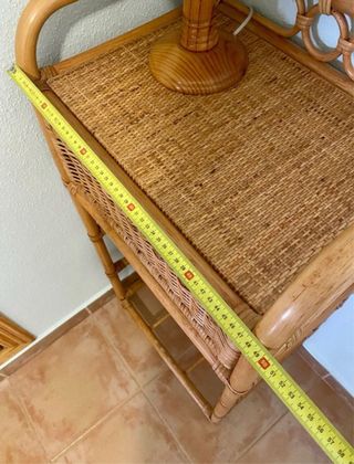 Cómoda mimbre bambú vintage