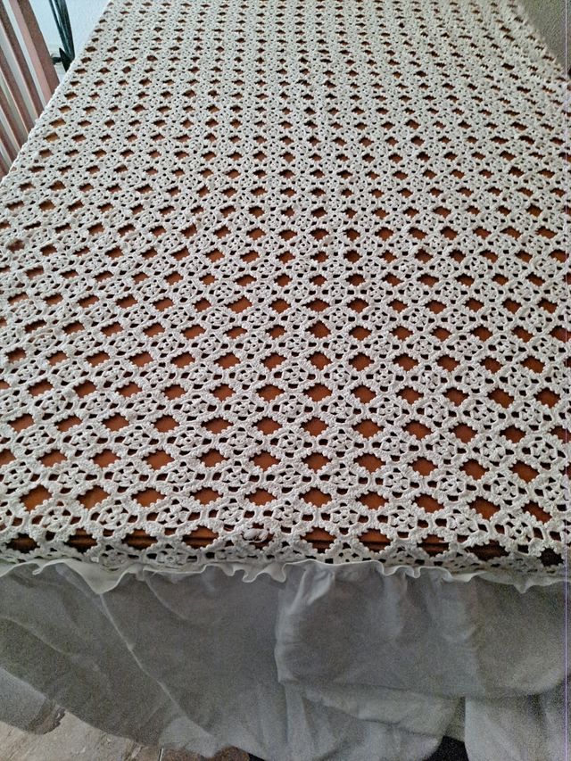 Colcha ganchillo algodón blanco