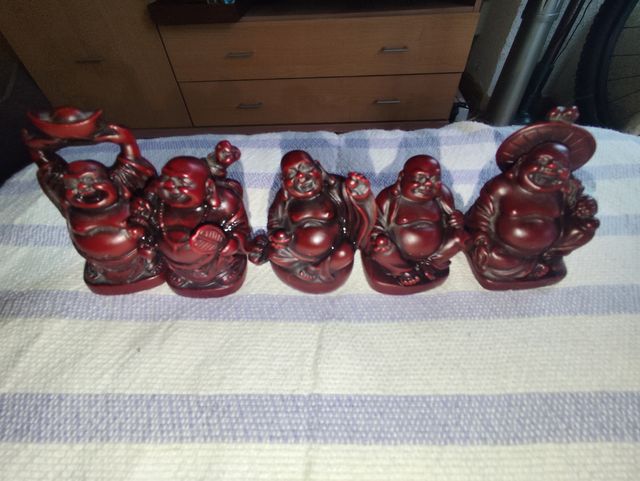 5 Figuras Buda sonrientes