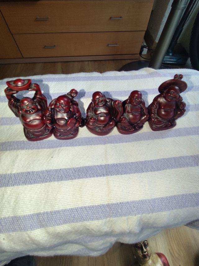 5 Figuras Buda sonrientes