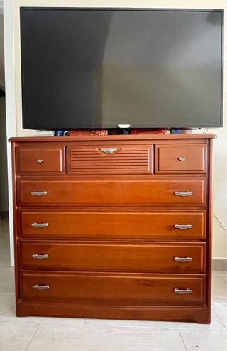 Cómoda madera maciza 5 cajones