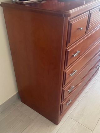 Cómoda madera maciza 5 cajones
