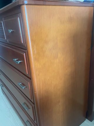 Cómoda madera maciza 5 cajones