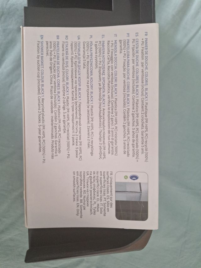 Cesta ducha Sensea negra