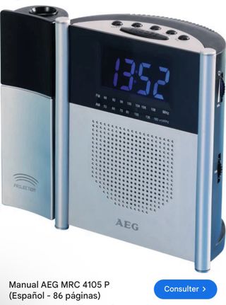 Radiodespertador AEG MRC 4105 P con Proyector