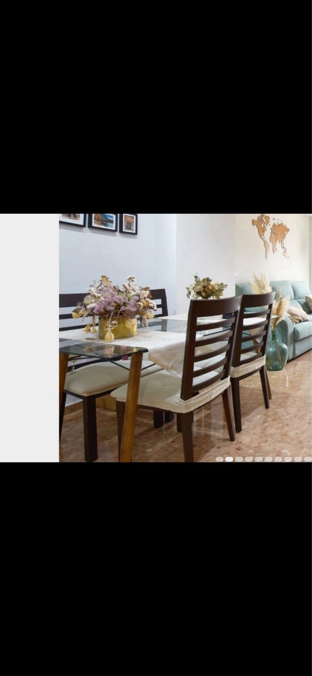 Mesa cristal madera - Moderna