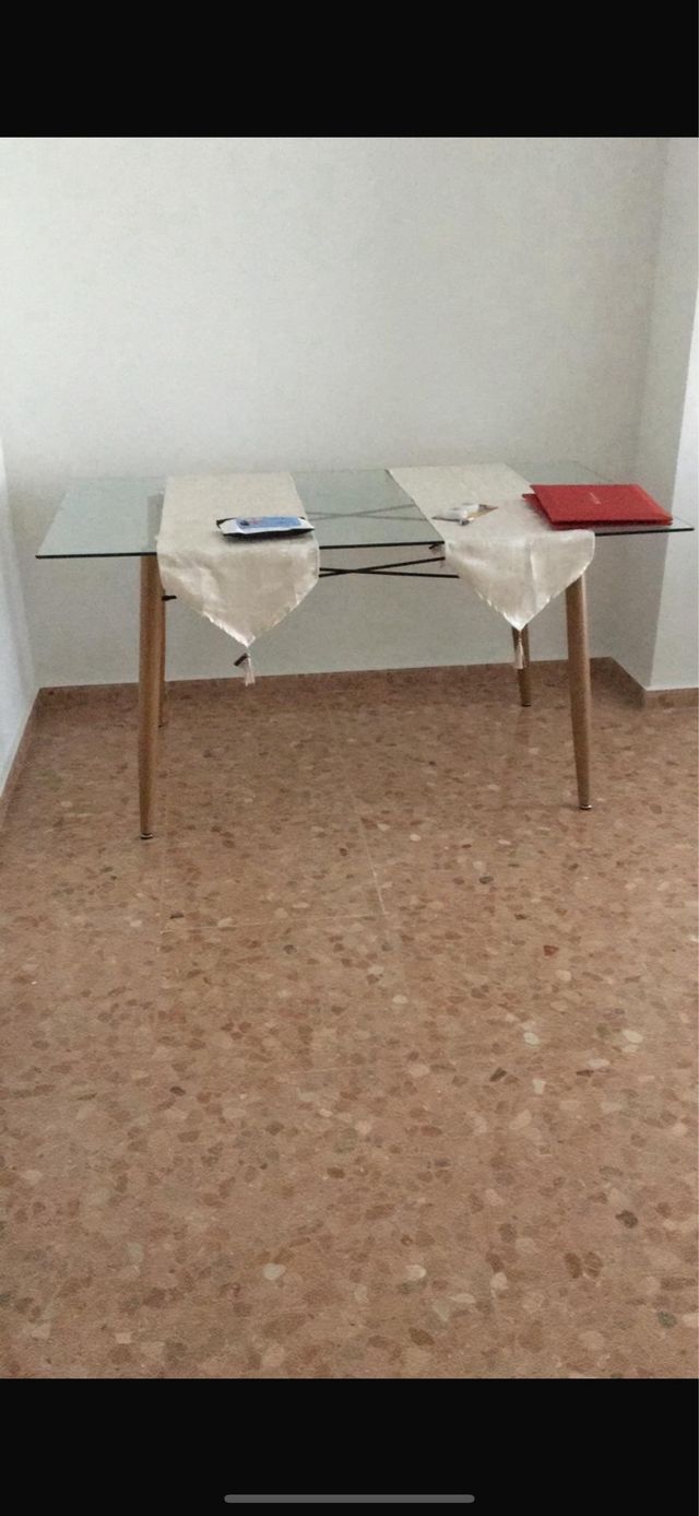 Mesa cristal madera - Moderna