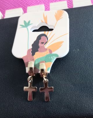 Pendientes cruz oro pequeños