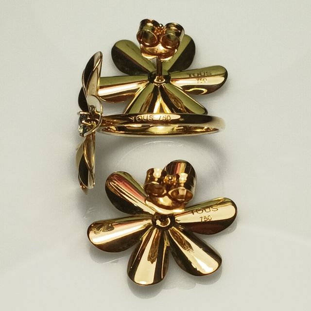 Joyas TOUS: anillo y pendientes oro amarillo 18k