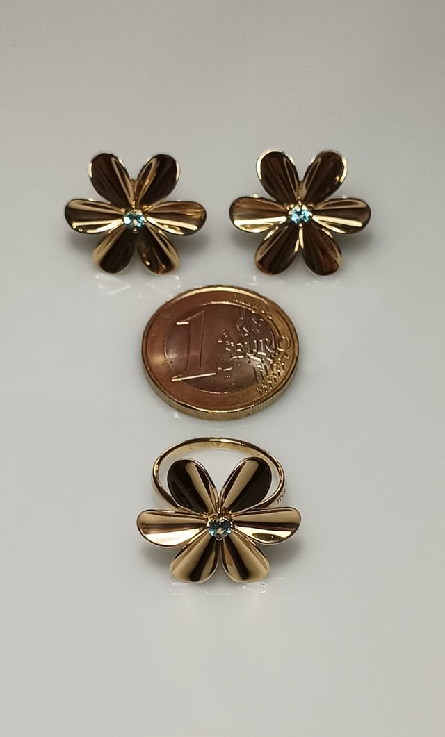 Joyas TOUS: anillo y pendientes oro amarillo 18k