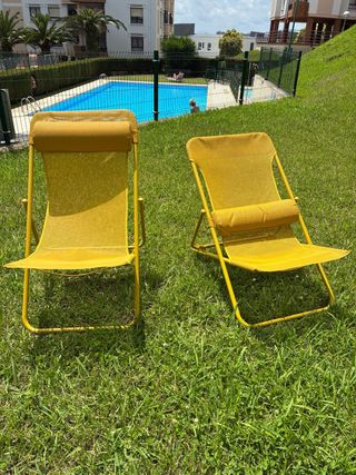 2 Hamacas playa/piscina amarillas