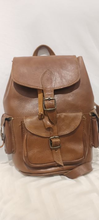 Mochila Cuero Marrón