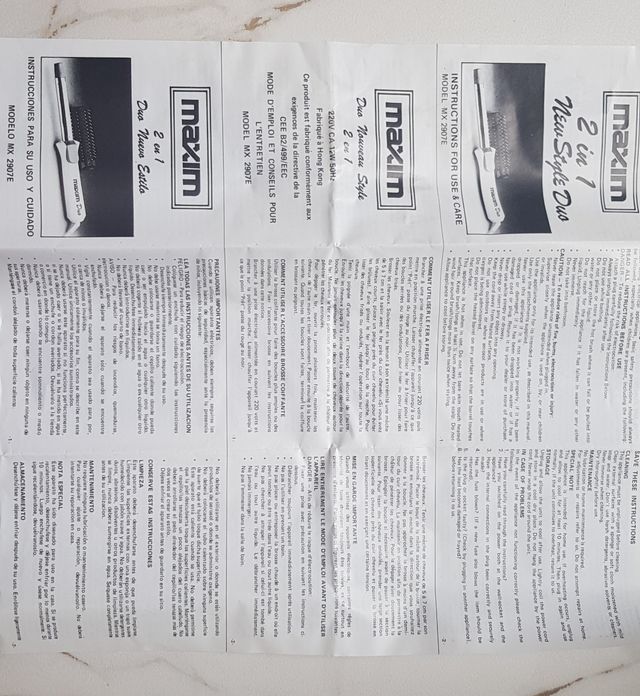 Rizador y cepillo. Maxim 2 en 1