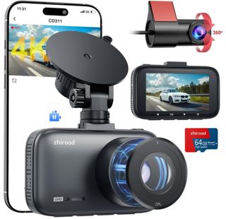 Dashcam, Dash CAM Coche con Filtro CPL, 4K+1080P
