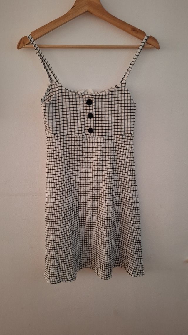 Vestido Mango blanco y negro