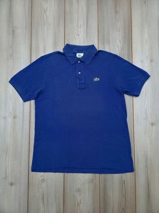 Polo Lacoste azul vintage - Talla L