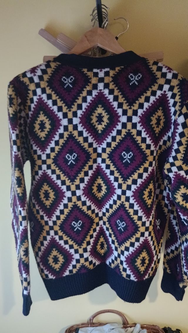 Cárdigan retro multicolor