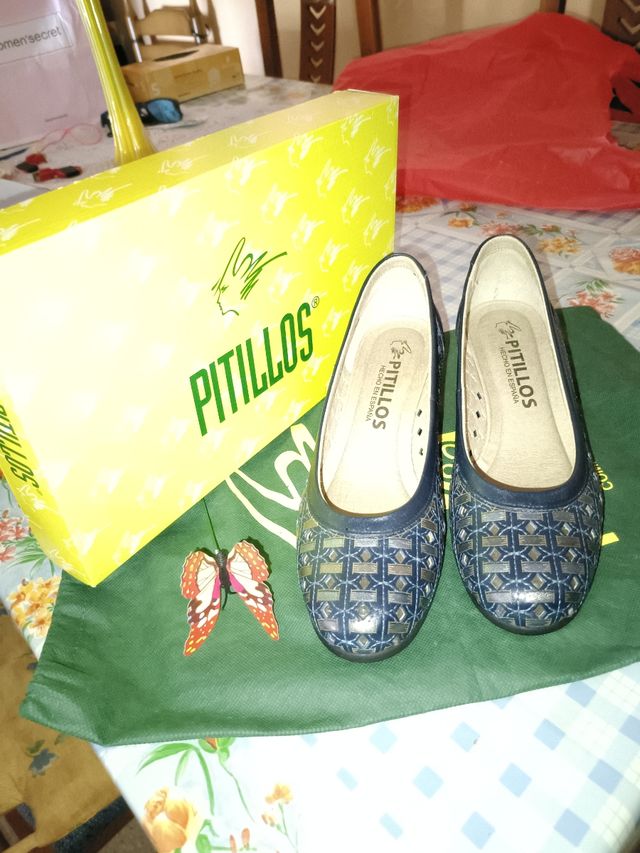 Zapatos Pitillos Piel Azul Mujer 35