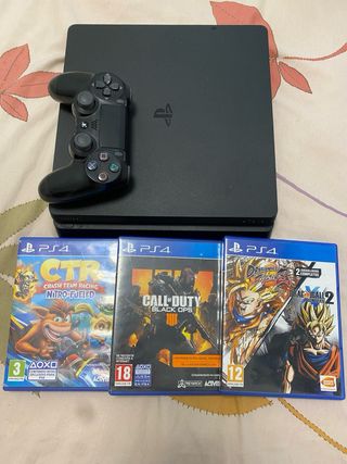 PS4 Slim (PlayStation 4) - 3 juegos