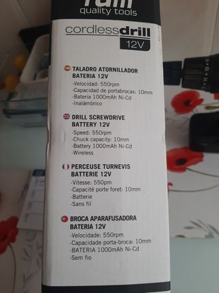 Taladro inalámbrico RDM 12V - 1000mAh