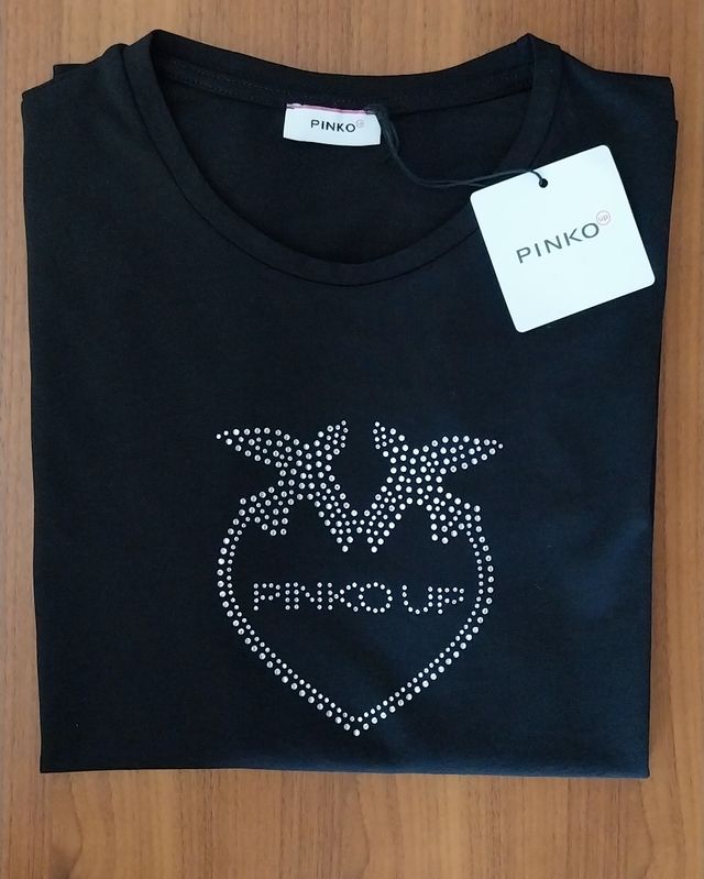 T-shirt Pinko preta c/ Strass