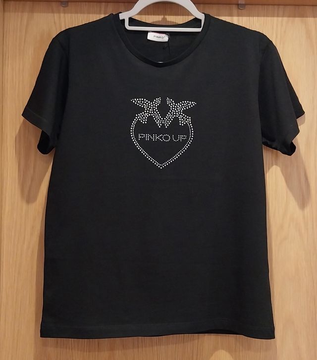 T-shirt Pinko preta c/ Strass
