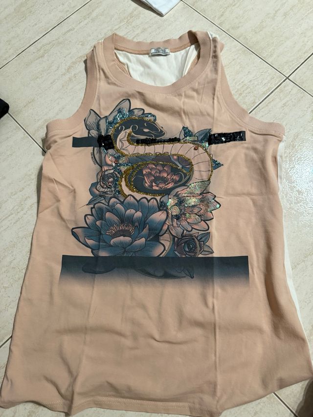 Camiseta beige Fracomina serpiente