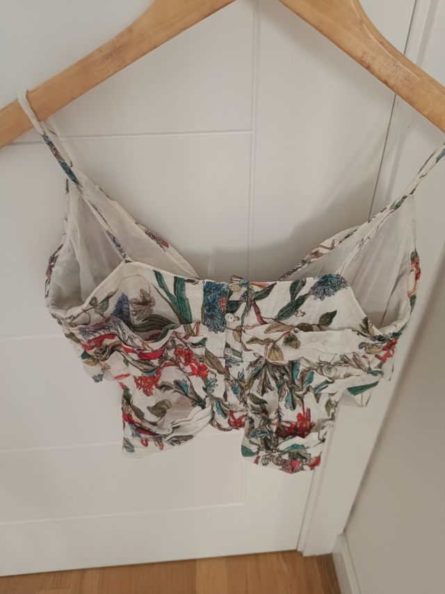 Top Zara flores multicolor